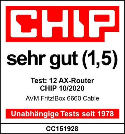 AVM FRITZ!Box 6660 Cable DOCSIS-3.1-Kabelmodem Wi-Fi 6 mit 2.400 / 600 MBit/s