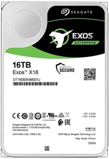 Seagate Exos X18 16TB Interne Festplatte ST16000NM001J 3,5 Zoll HDD SATA 7200RPM