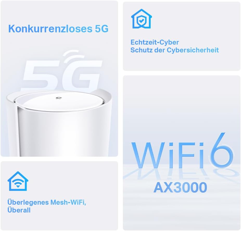 TP-LINK Deco X50-5G LTE WLAN Router Wi-Fi 6 AX3000 3G/4G/5G for up to 232 m²