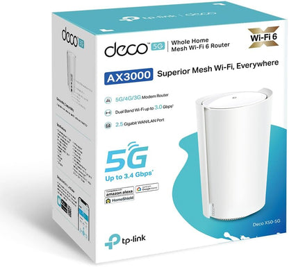 TP-LINK Deco X50-5G LTE WLAN Router Wi-Fi 6 AX3000 3G/4G/5G for up to 232 m²