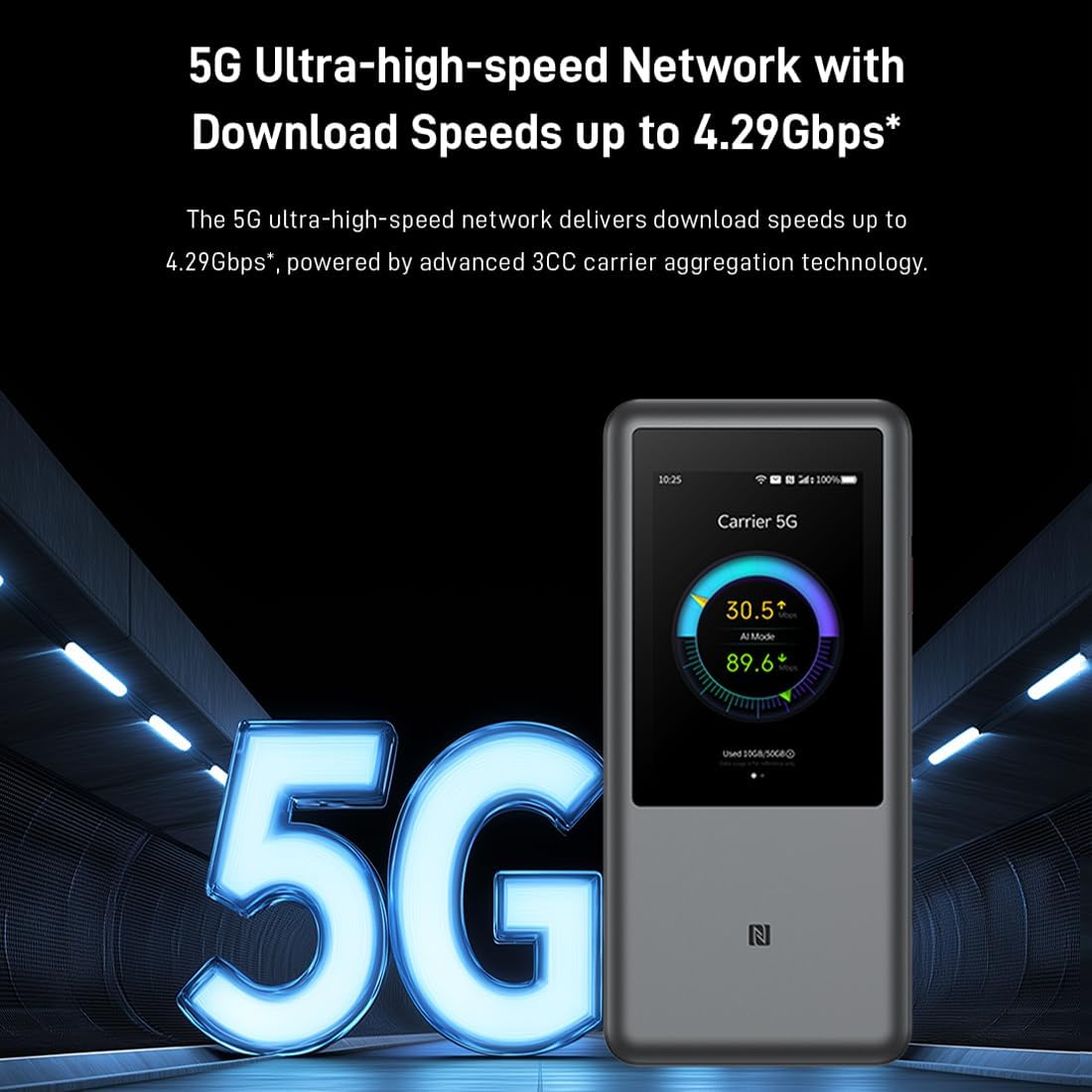 ZTE U60 Pro Mobiler 5G Router (MU5250) WiFi 7 Wingle WLAN Hotspot - weiss