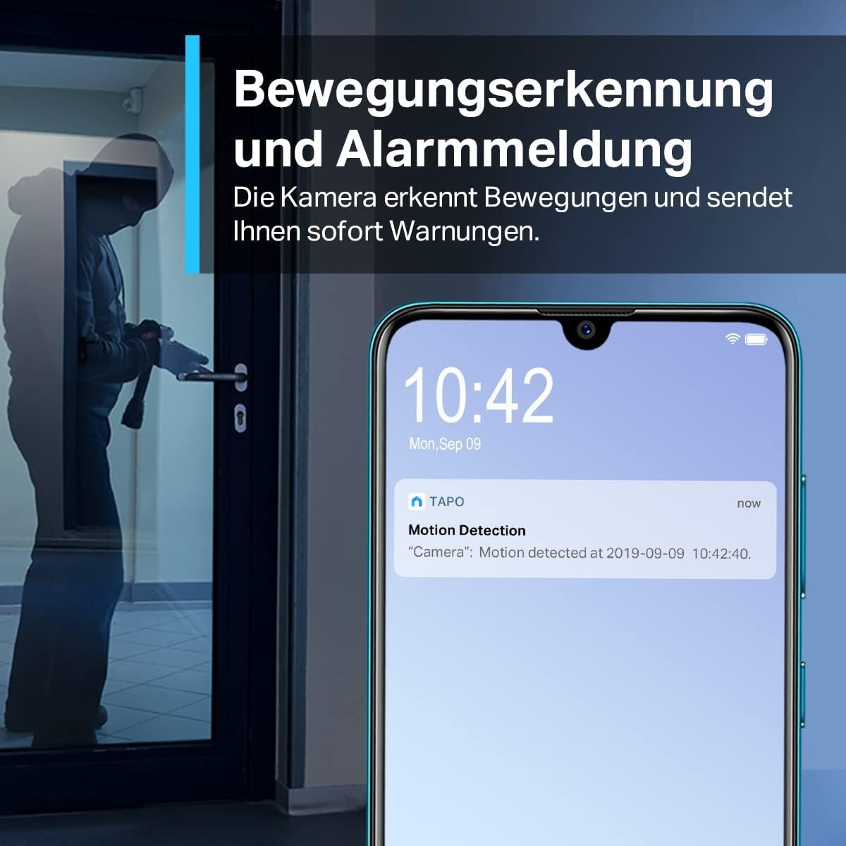 TP-LINK Tapo C210 WLAN Netzwerk-Überwachungskamera Linsenschwenkung und Neigung