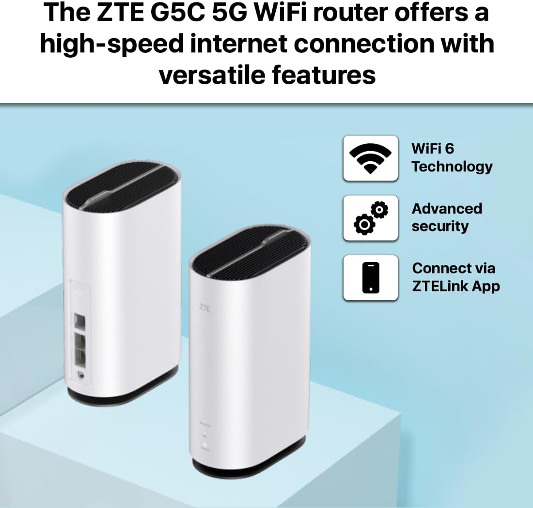 ZTE G5C 5G Router NFC VoLTE stationärer 5G Highspeed Router Dualband - Weiss