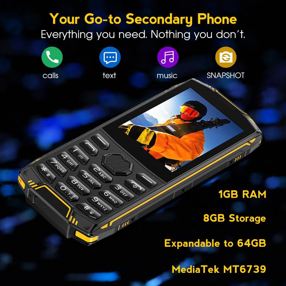 Ulefone Armor Mini 5 Outdoor Handy 1GB RAM / 8GB Speicher – Robustes Mobiltelefon Dual SIM – Schwarz