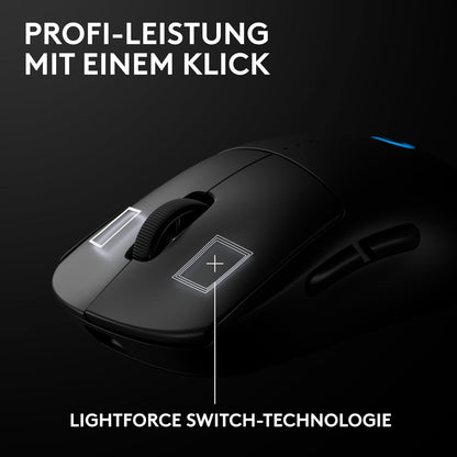 Logitech G PRO 2 LIGHTSPEED kabellose Gaming-Maus 44K-DPI-Sensor & USB-C-Ladef.