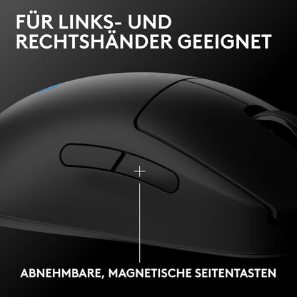 Logitech G PRO 2 LIGHTSPEED kabellose Gaming-Maus 44K-DPI-Sensor & USB-C-Ladef.