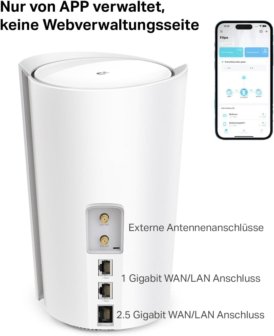 TP-LINK Deco X50-5G LTE WLAN Router Wi-Fi 6 AX3000 3G/4G/5G for up to 232 m²