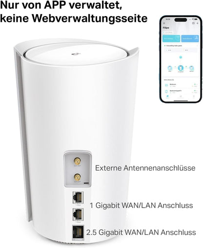 TP-LINK Deco X50-5G LTE WLAN Router Wi-Fi 6 AX3000 3G/4G/5G for up to 232 m²