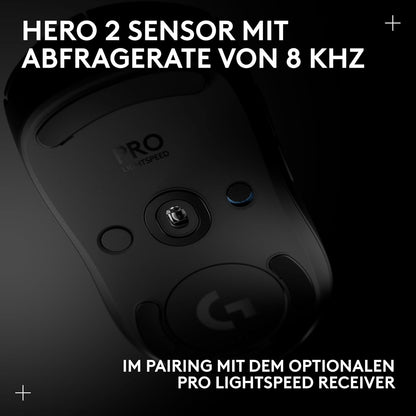 Logitech G PRO 2 LIGHTSPEED kabellose Gaming-Maus 44K-DPI-Sensor & USB-C-Ladef.