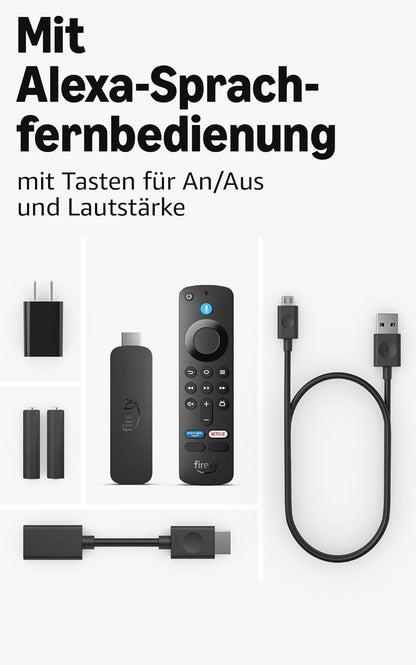 Amazon Fire TV Stick 4K Plus (2025) Streaming mit Alexa Sprachfernbedienung – 4K Ultra HD, Dolby Vision, Dolby Atmos, Wi-Fi 6