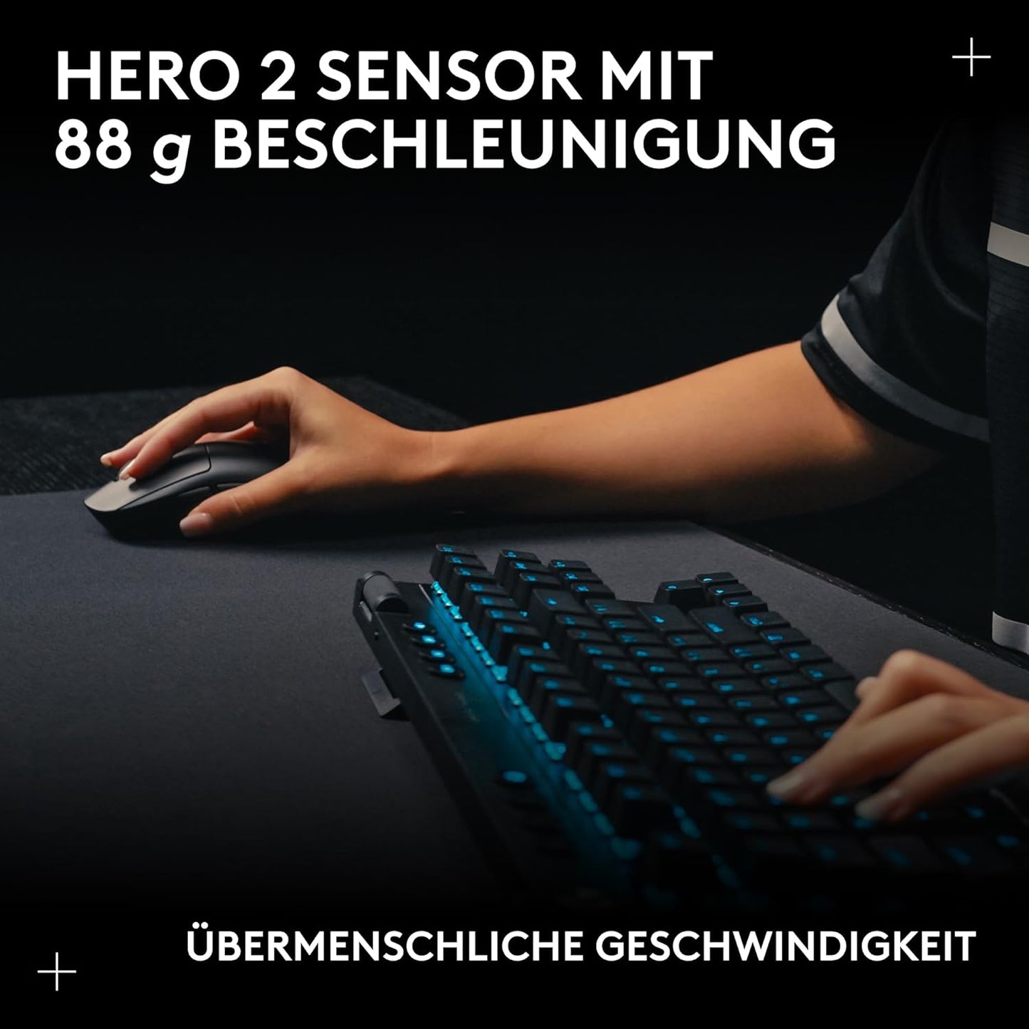 Logitech G PRO 2 LIGHTSPEED kabellose Gaming-Maus 44K-DPI-Sensor & USB-C-Ladef.