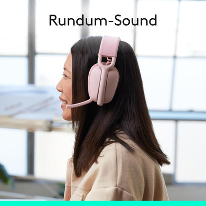 Logitech Zone Vibe 100 Bluetooth Headset - kabellose Over-Ear-Kopfhörer - Rosa