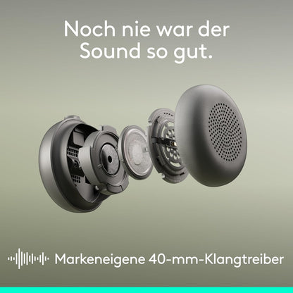 Logitech Zone Wireless 2 ES Headset – Kabelloser Kopfhörer mit ANC, Mikro, USB-C
