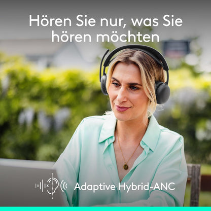 Logitech Zone Wireless 2 ES Headset – Kabelloser Kopfhörer mit ANC, Mikro, USB-C