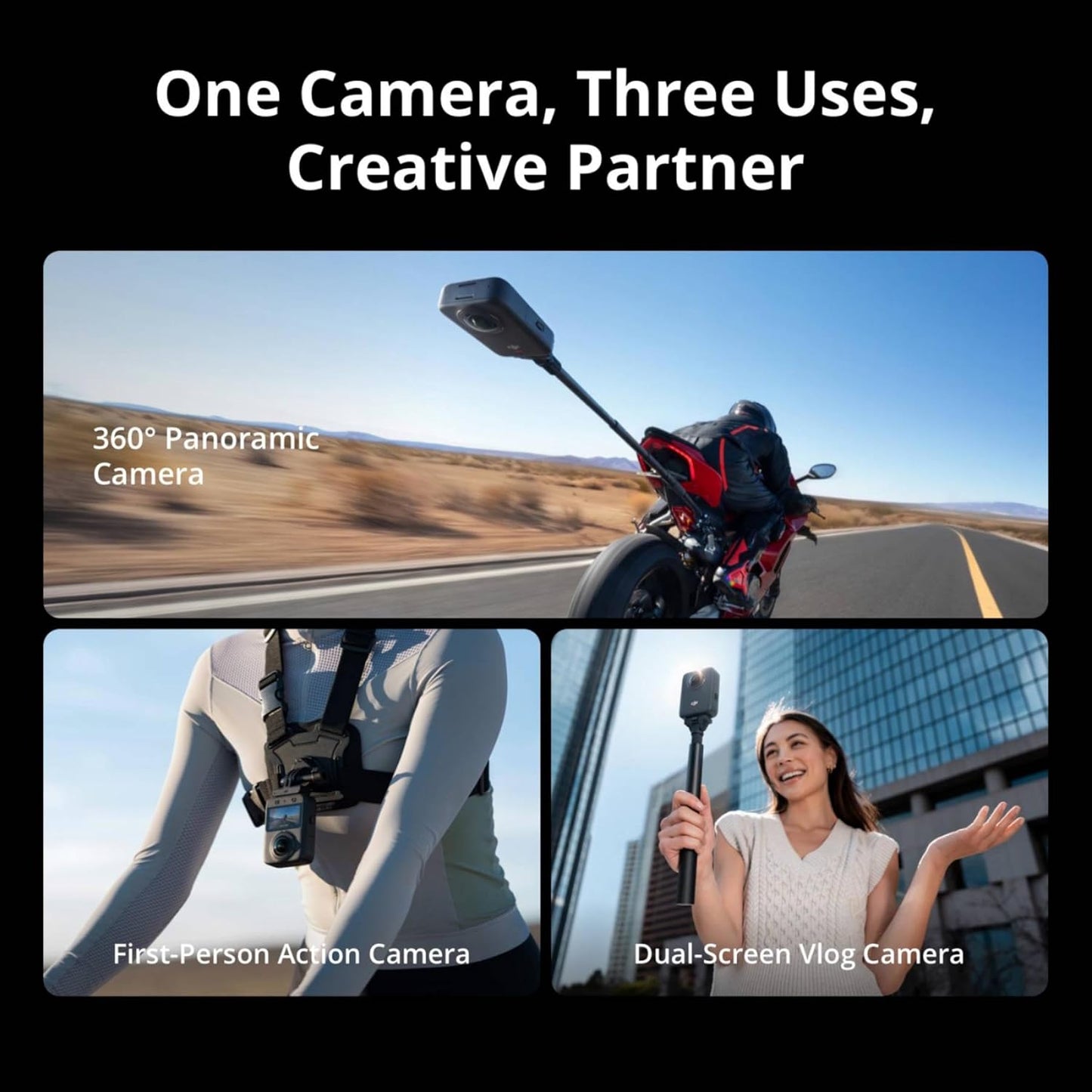 DJI Osmo 360 Standard Combo 360 Grad Kamera 1 Zoll Sensor Natives 8K-360° Video