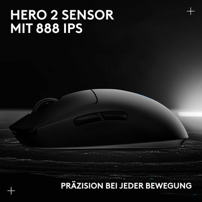 Logitech G PRO 2 LIGHTSPEED kabellose Gaming-Maus 44K-DPI-Sensor & USB-C-Ladef.