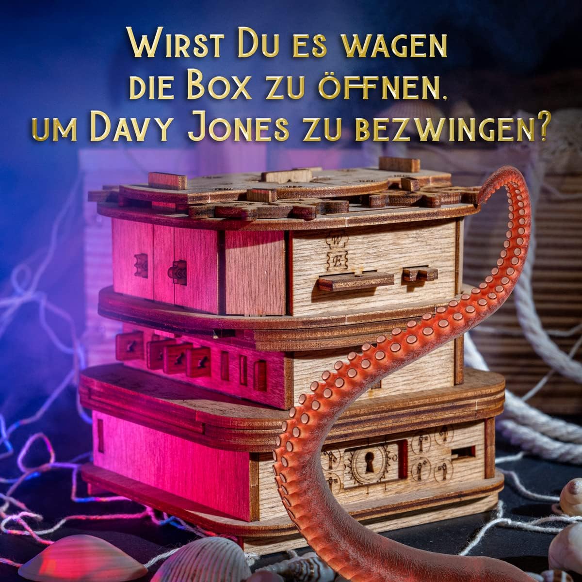iDventure Cluebox Davy Jones Locker Escape Room Spiel - 3D Holzpuzzle Rätselbox