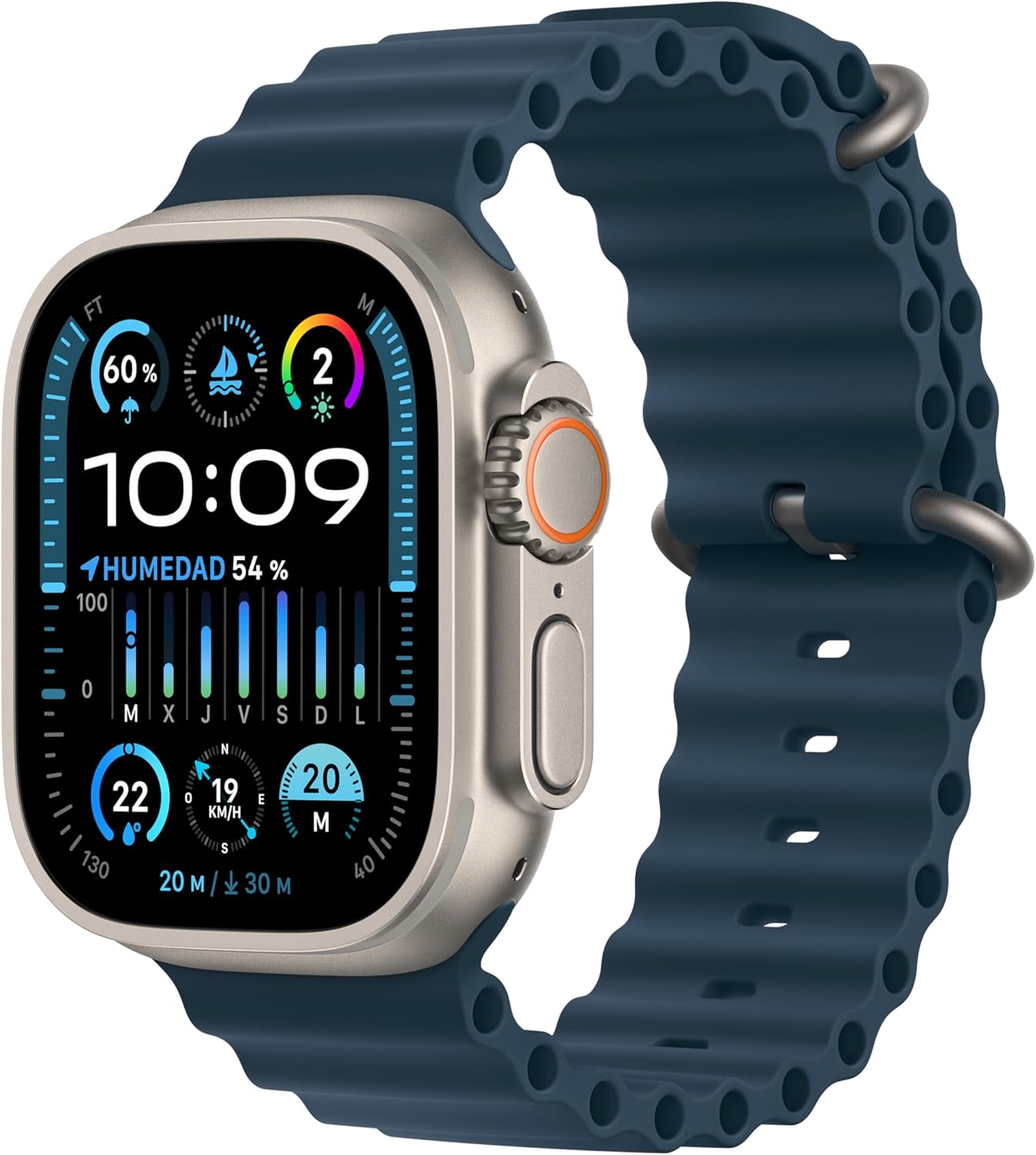 Apple Watch Ultra 2 2024 Cellular/4G Titangehäuse 49mm Ocean Blue/Orange/Weiß