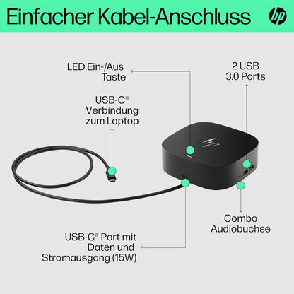 HP USB-C Dockingstation G5 USB 3.0 2x 1.4 Displayports HDMI inkl.120W Netzteil