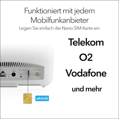 Netgear Router Orbi LBR20 4G LTE WLAN CAT18 bis 1.200 MBit/s AC2200 Tri-Band