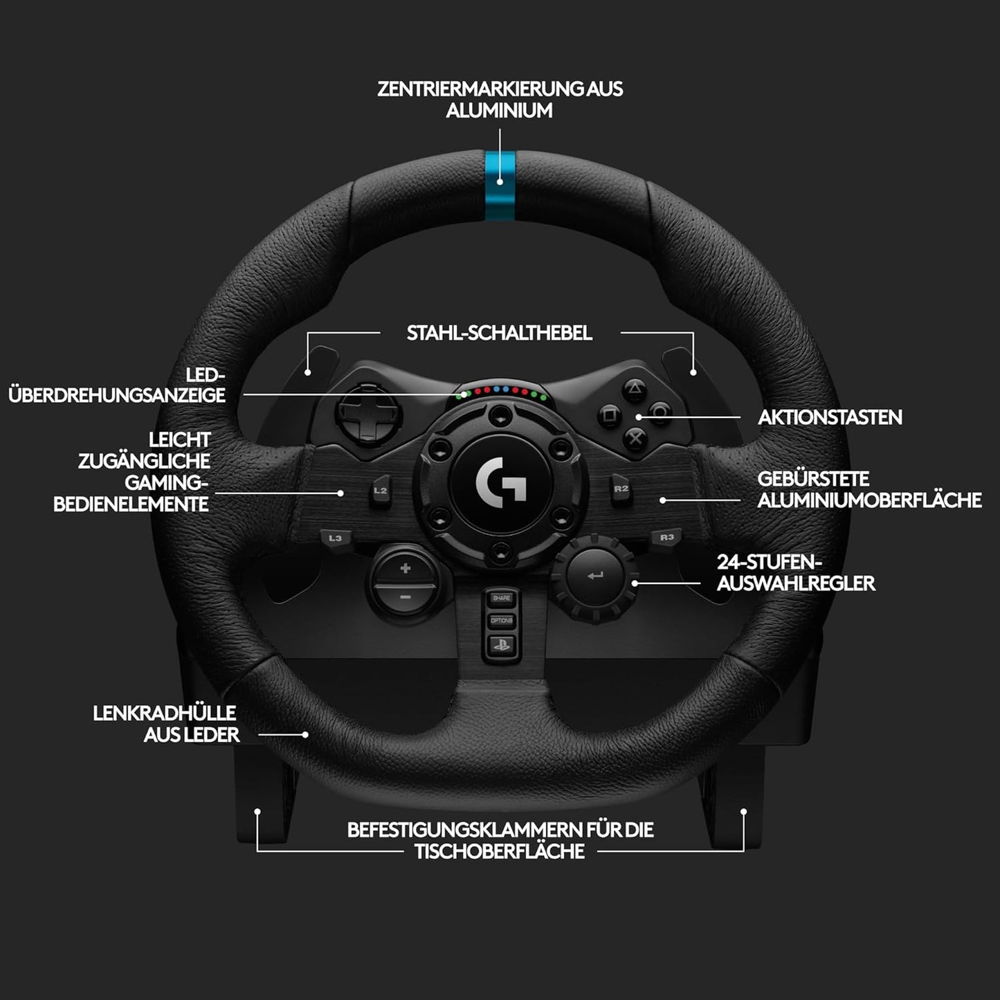 Logitech G G923 Racing Wheel und Pedale TRUEFORCE bis zu 1000 Hz Force Feedback