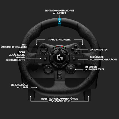 Logitech G G923 Racing Wheel und Pedale TRUEFORCE bis zu 1000 Hz Force Feedback
