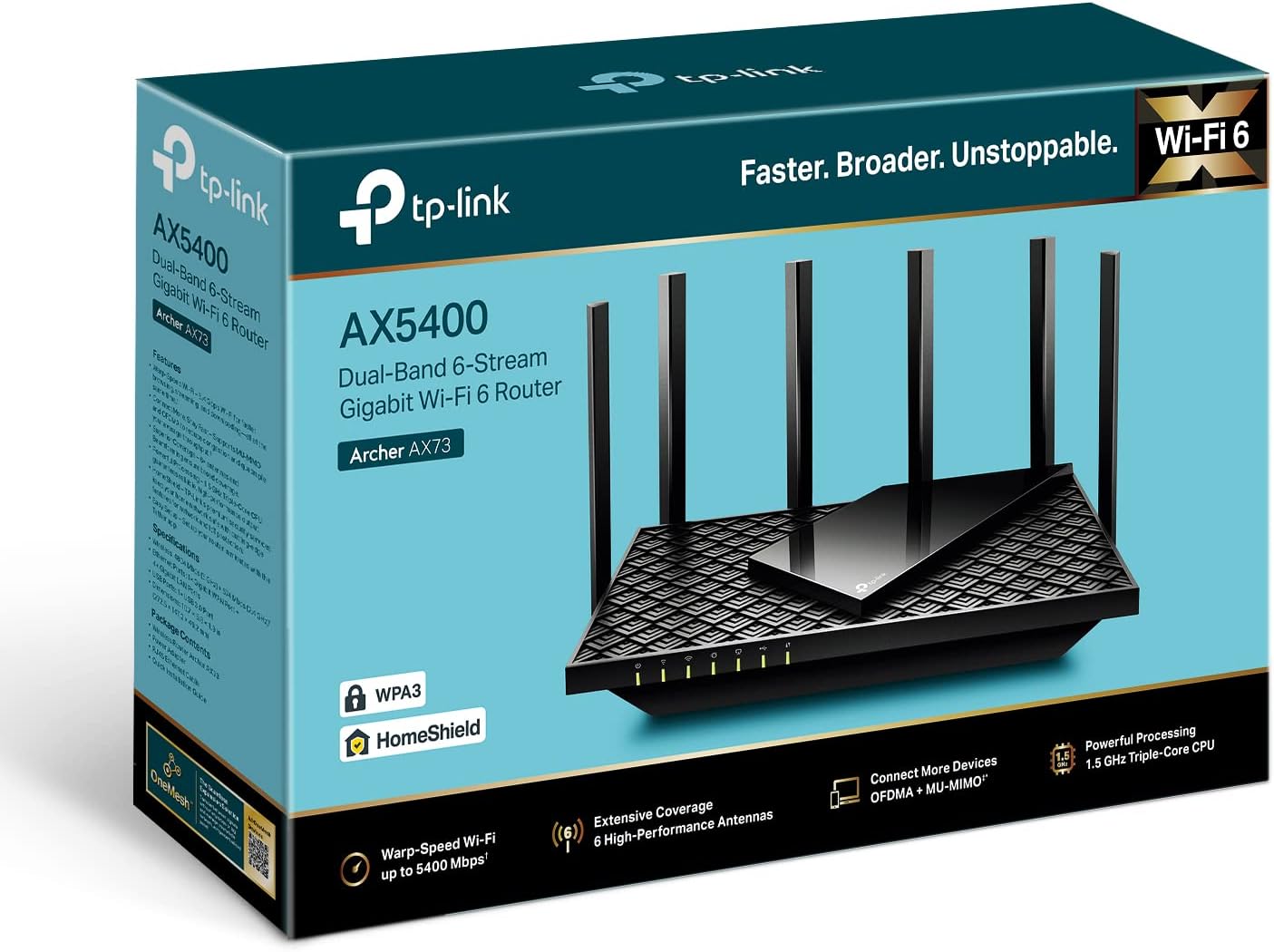 TP-LINK ARCHER AX73 AX5400 WLAN Router WiFi 6 (5400 Mbit/s) 4x Gigabit LAN-Ports