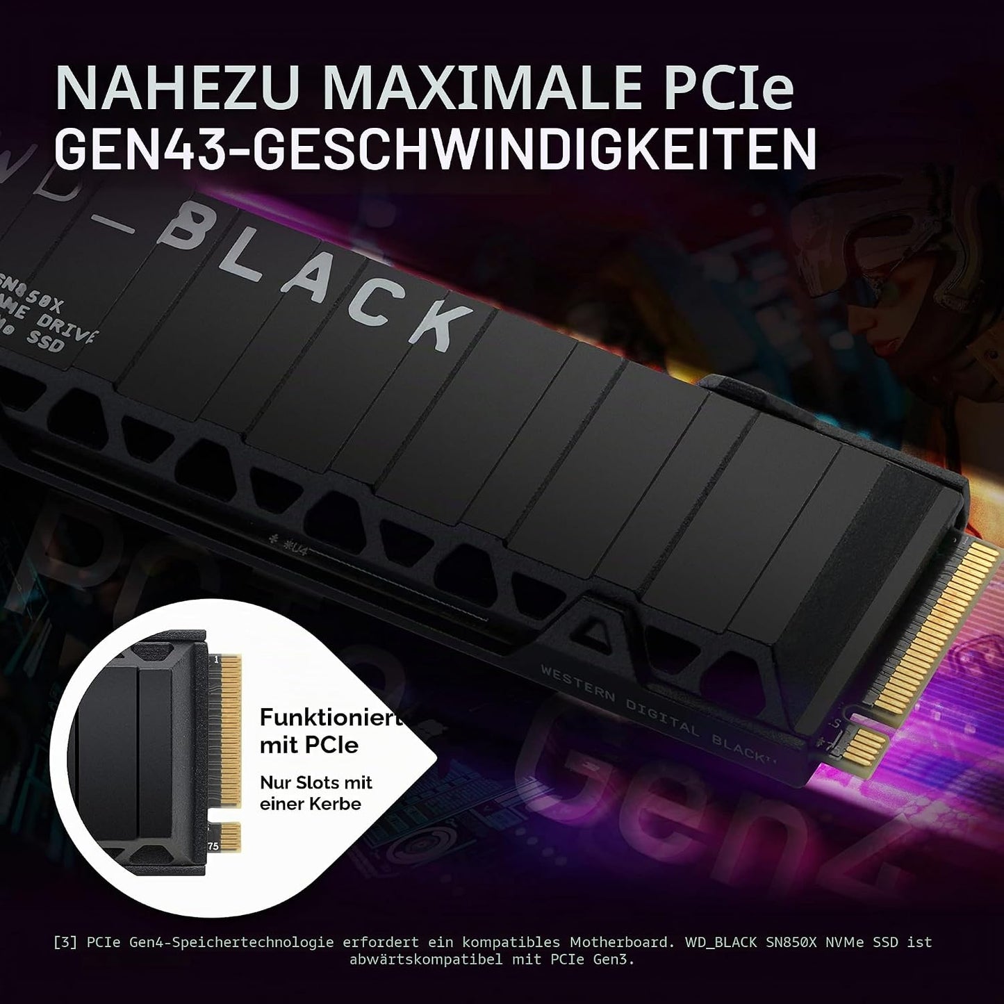 WD_BLACK SN850X 4TB Interne SSD WDS400T2XHE NVMe M.2 2280 - PCIe 4.0 x4 (NVMe)