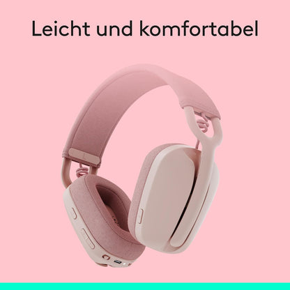 Logitech Zone Vibe 100 Bluetooth Headset - kabellose Over-Ear-Kopfhörer - Rosa