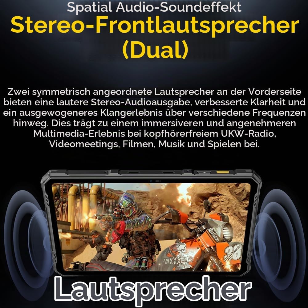 Ulefone Armor Pad 3 Pro Outdoor Tablet 10,36 Zoll 8GB RAM / 256GB Speicher – 4G LTE Dual SIM – Schwarz