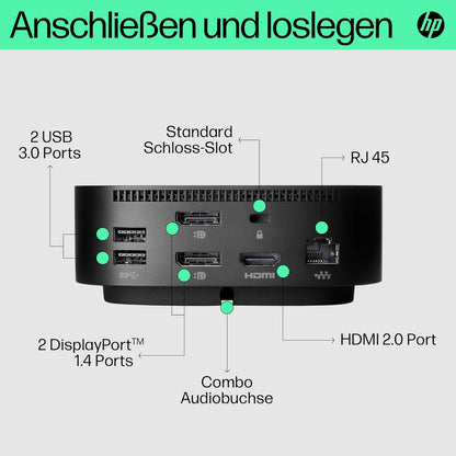 HP USB-C Dockingstation G5 USB 3.0 2x 1.4 Displayports HDMI inkl.120W Netzteil