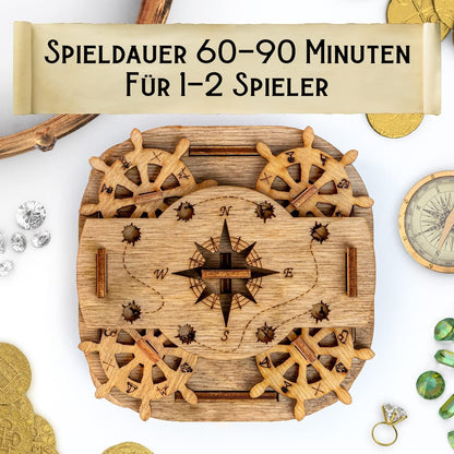 iDventure Cluebox Davy Jones Locker Escape Room Spiel - 3D Holzpuzzle Rätselbox