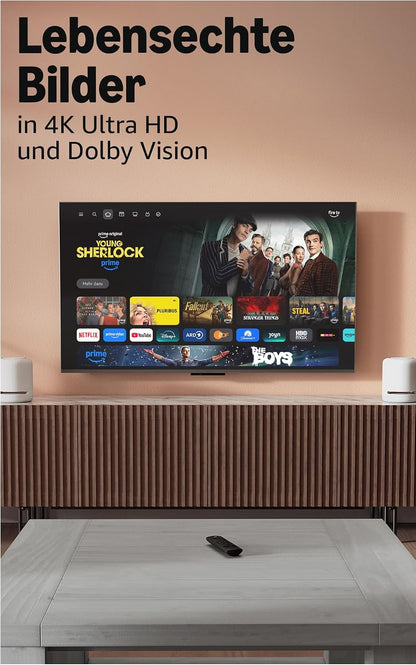 Amazon Fire TV Stick 4K Plus (2025) Streaming mit Alexa Sprachfernbedienung – 4K Ultra HD, Dolby Vision, Dolby Atmos, Wi-Fi 6