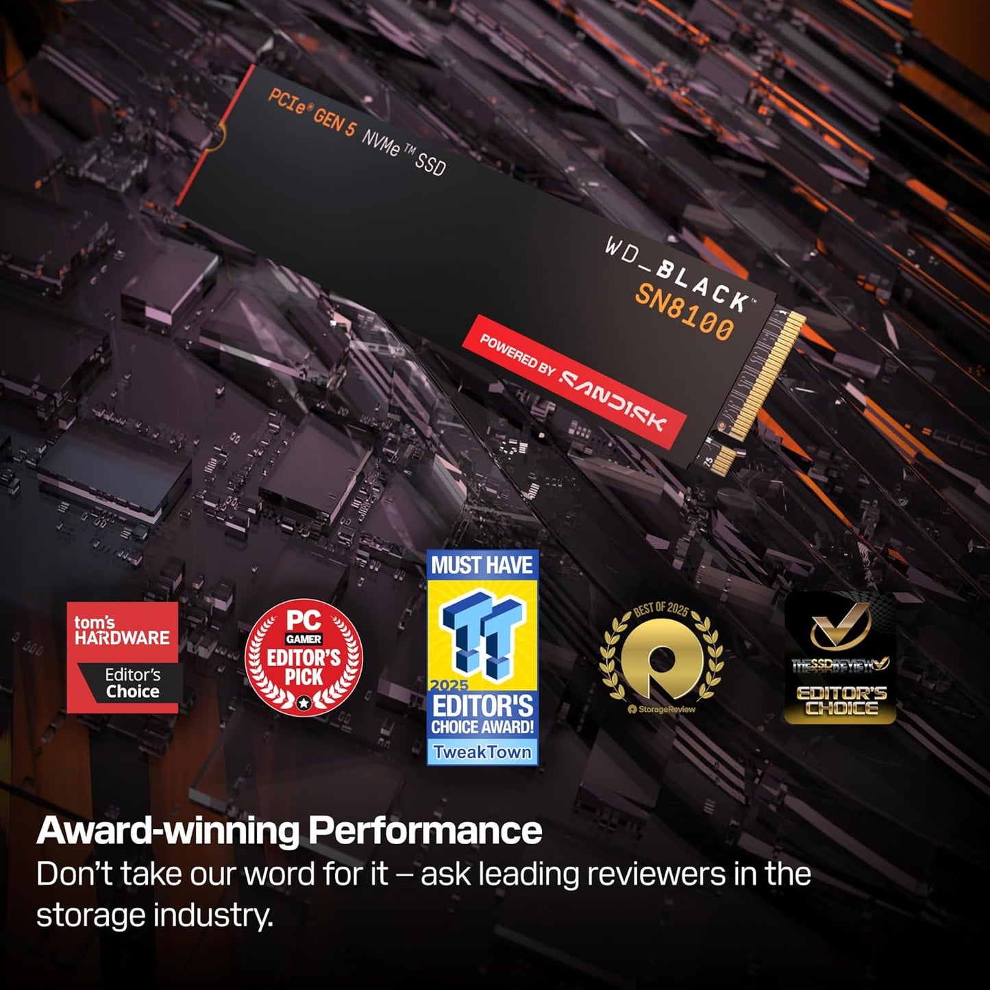 WD_Black SN8100 1TB Interne SSD WDS100T1X0M-00CMT0 M.2 2280 PCI 5.0 x4 (NVMe)