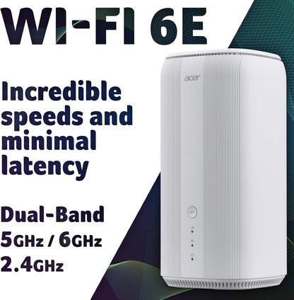 Acer Connect X6E 5G Router Dual Connectivity 5G/WAN WiFi6 for up to 128 Devices