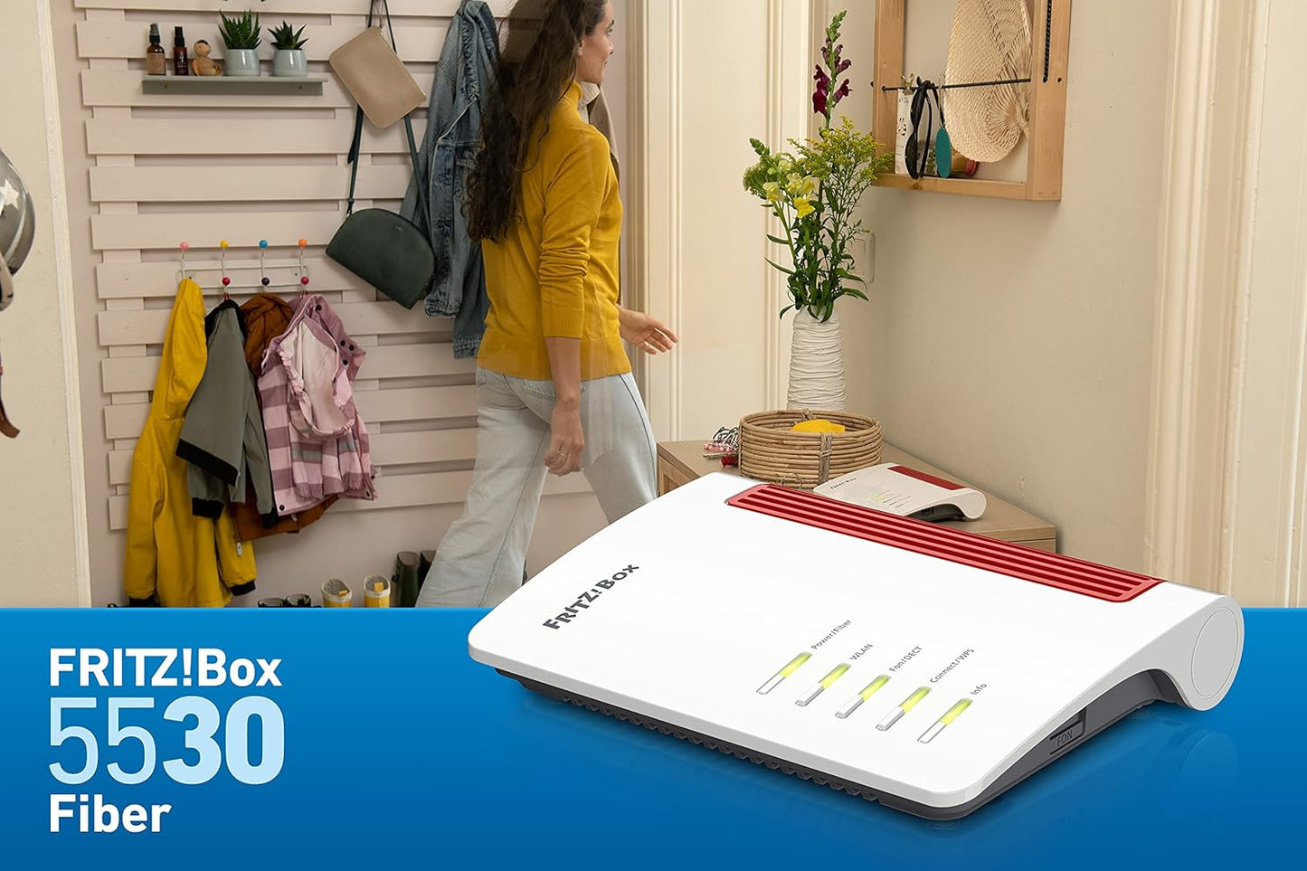 AVM FRITZ!Box 5530 AON Fiber Router für Glasfaserans. Wi-Fi 6 (WLAN AX) 3GBit/s