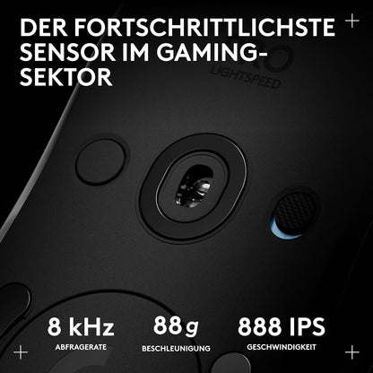 Logitech G PRO 2 LIGHTSPEED kabellose Gaming-Maus 44K-DPI-Sensor & USB-C-Ladef.
