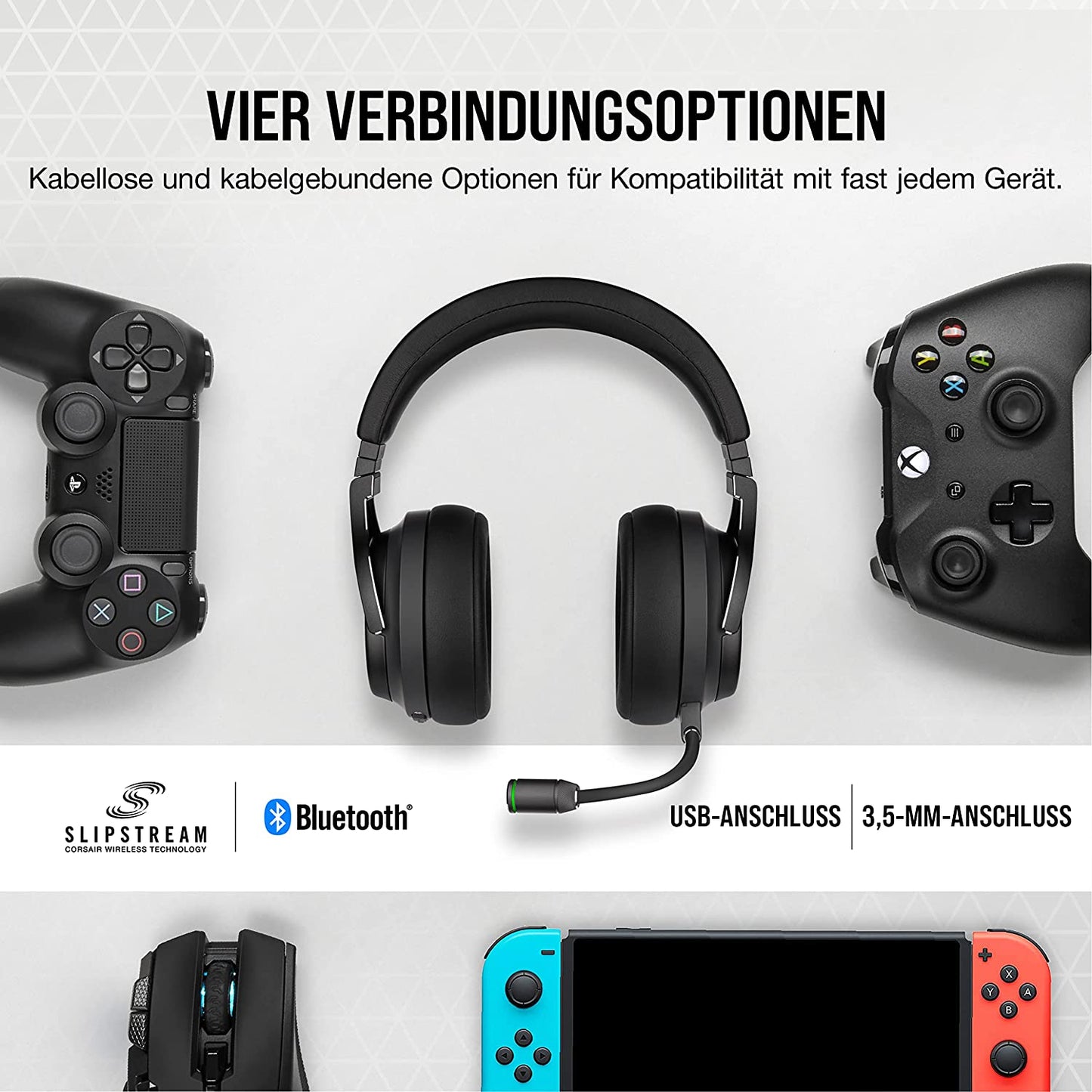 Corsair VIRTUOSO RGB WIRELESS XT Gaming Headset Bluetooth Dolby Atmos für PC/Mac