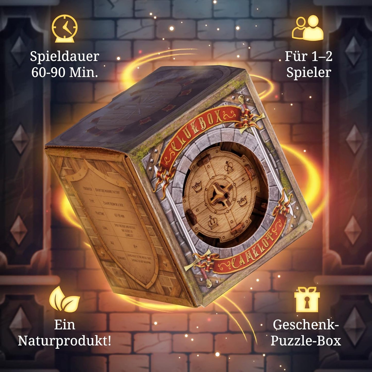 iDventure Cluebox Das Geheimnis von Camelot Escape Room Holzpuzzle  Rätselbox