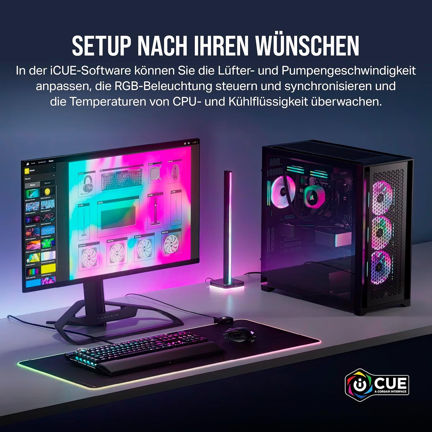 Corsair iCUE Link H100i RGB Flüssig-CPU-Kühler 2x QX120 RGB-Lüfter 240mm AIO