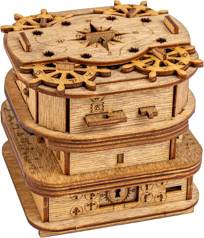 iDventure Cluebox Davy Jones Locker Escape Room Spiel - 3D Holzpuzzle Rätselbox