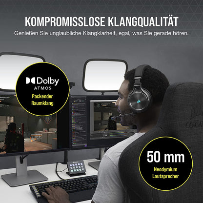 Corsair VIRTUOSO RGB WIRELESS XT Gaming Headset Bluetooth Dolby Atmos für PC/Mac