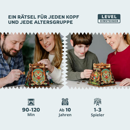 iDventure Cluepuzzle Sonnenpyramide Escape Room Spiel 3D Holzpuzzle Geschenkbox