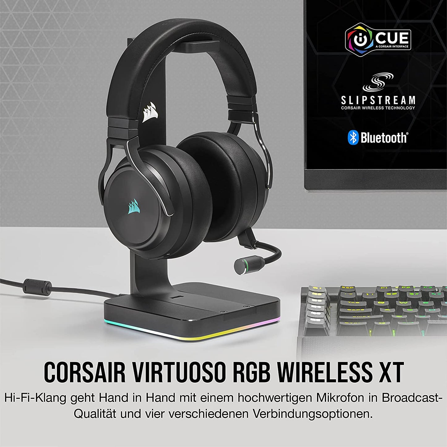 Corsair VIRTUOSO RGB WIRELESS XT Gaming Headset Bluetooth Dolby Atmos für PC/Mac