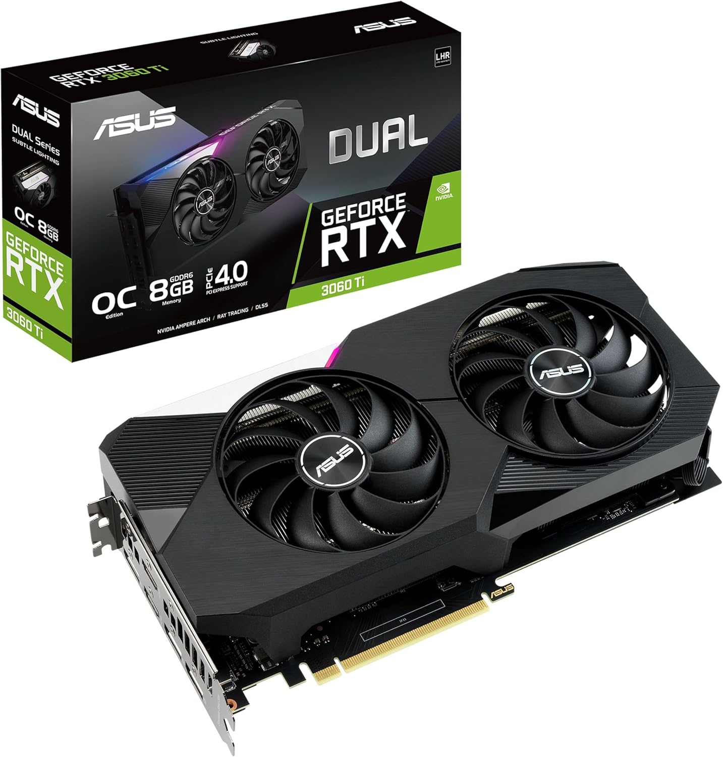 ASUS Dual GeForce RTX 3060 Ti V2 OC Edition 8GB GDDR6 Grafikkarte PCIe 4.0 HDMI DisplayPort
