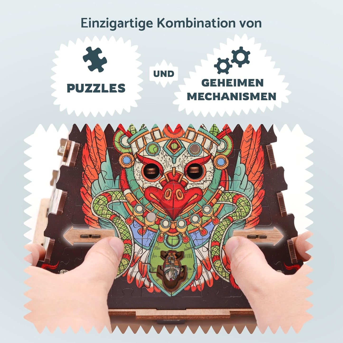 iDventure Cluepuzzle Sonnenpyramide Escape Room Spiel 3D Holzpuzzle Geschenkbox
