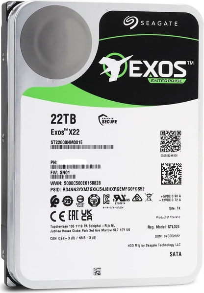 Seagate Exos X22 22TB Interne Festplatte ST22000NM001E 3,5 Zoll HDD SATA3 512MB