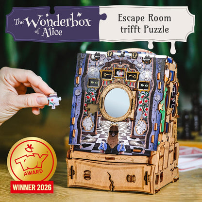 iDventure Alice im Wunderland Familienspiel Abenteuer Escape Room 3D Holzpuzzle