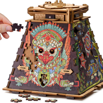 iDventure Cluepuzzle Sonnenpyramide Escape Room Spiel 3D Holzpuzzle Geschenkbox