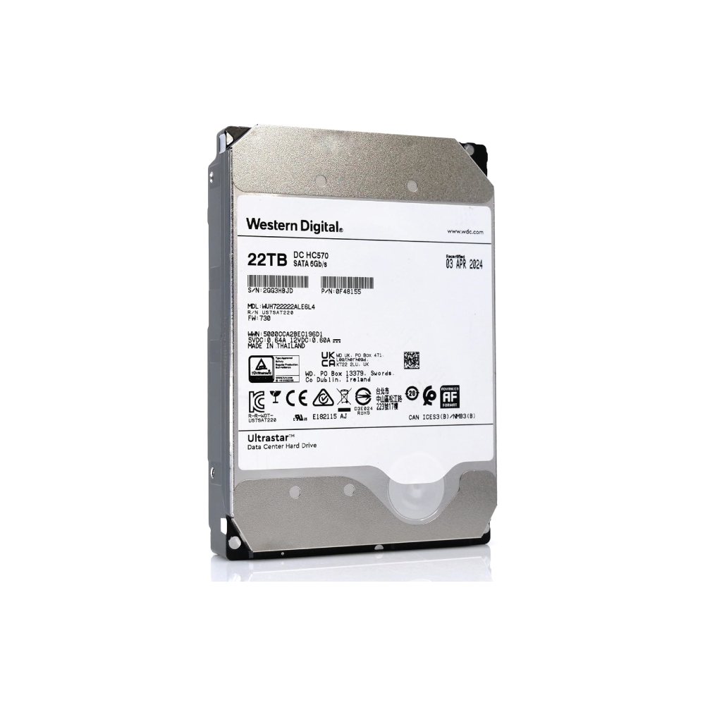 WD Ultrastar DC HC570 22TB Interne Festplatte WUH722222ALE6L4 3,5 Zoll HDD 512MB